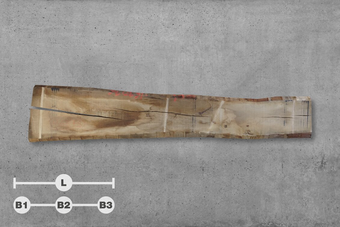 1430772 | 96373 // L: 420 cm; B1: 79 cm; B2: 56 cm; B3: 56 cm; Stärke: 65 mm